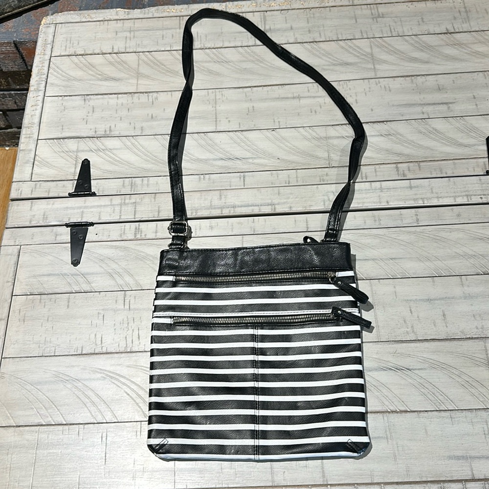 Black and white crossbody bag